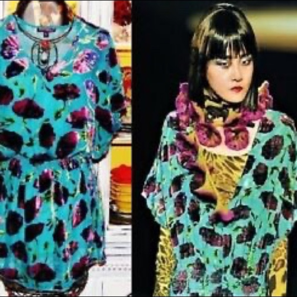 Betsey Johnson Mini Dress Velvet Floral Tunic - Picture 5 of 5